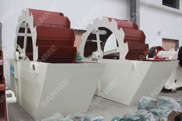 輪斗式洗砂機，石料沙場生產線